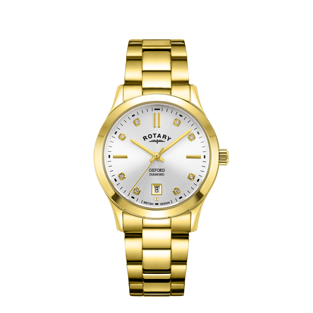 ROTARY LADIES OXFORD GOLD PLATED DIAMOND BRACELET WATCH Sneezums